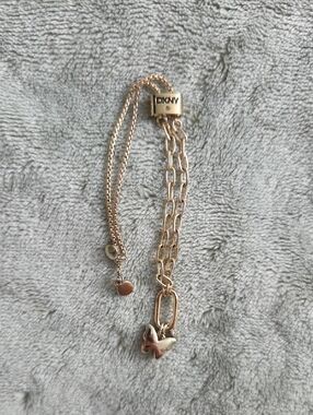DKNY Gold Butterfly Charm Sliding Chain Bracelet
